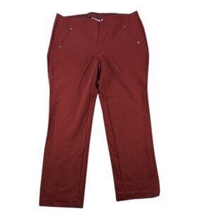 Chico’s Pull-On Dress Pants High Rise Ankle Merlot, Size 14